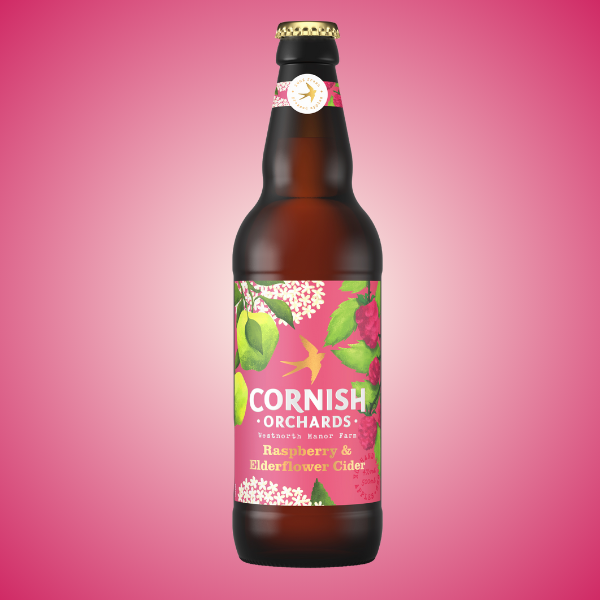Cornish Orchards Raspberry and Elderflower - 500ml Bottle